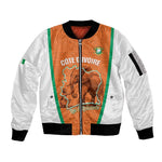 Custom Ivory Coast Football Sleeve Zip Bomber Jacket 2026 Cote d'Ivoire Les Elephants Orange Version - African Pride