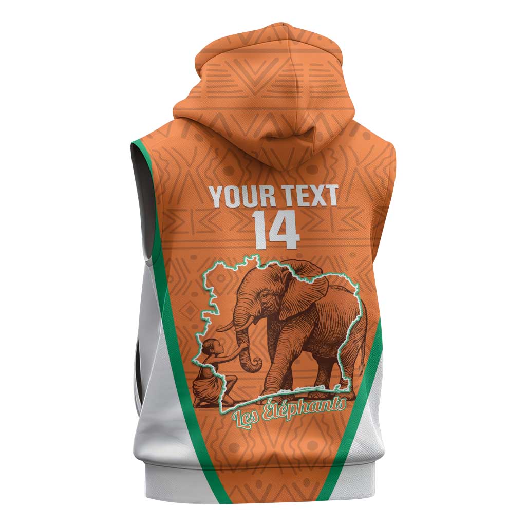 Custom Ivory Coast Football Sleeveless Hoodie 2026 Cote d'Ivoire Les Elephants Orange Version - African Pride