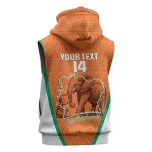 Custom Ivory Coast Football Sleeveless Zip Hoodie 2026 Cote d'Ivoire Les Elephants Orange Version - African Pride