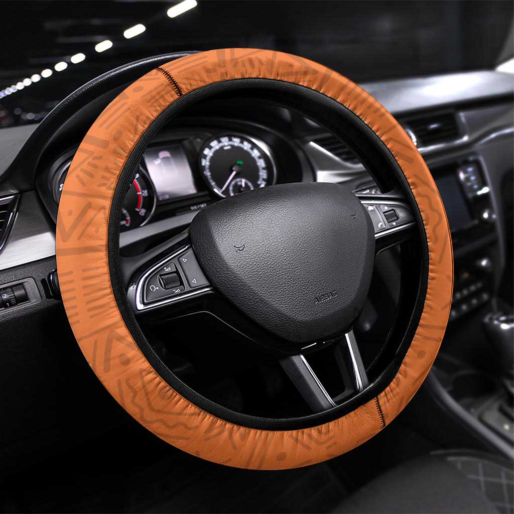 Ivory Coast Football Steering Wheel Cover 2026 Cote d'Ivoire Les Elephants Orange Version - African Pride