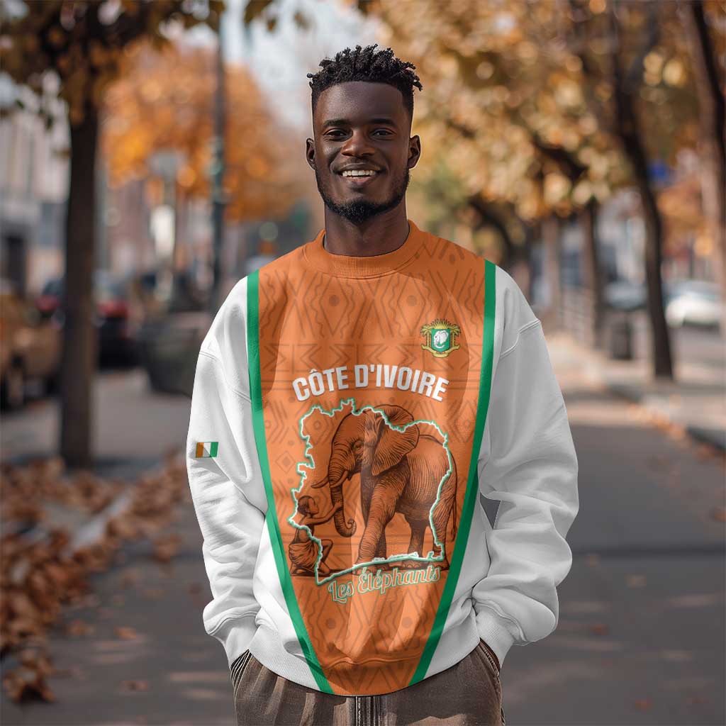 Custom Ivory Coast Football Sweatshirt 2026 Cote d'Ivoire Les Elephants Orange Version - African Pride