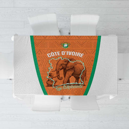 Ivory Coast Football Tablecloth 2026 Cote d'Ivoire Les Elephants Orange Version - African Pride