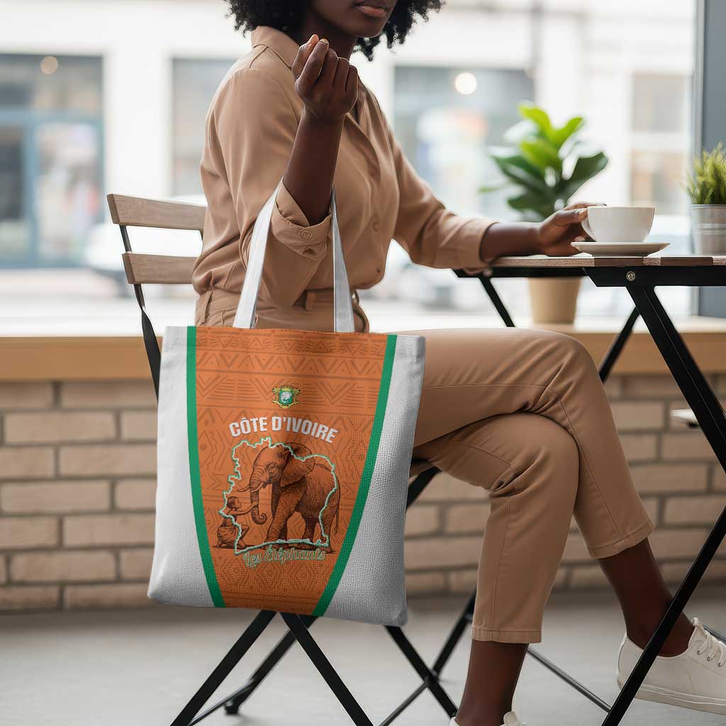 Ivory Coast Football Tote Bag 2026 Cote d'Ivoire Les Elephants Orange Version - African Pride