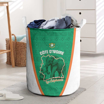 Ivory Coast Football Laundry Basket 2026 Cote d'Ivoire Les Elephants Green Version - African Pride