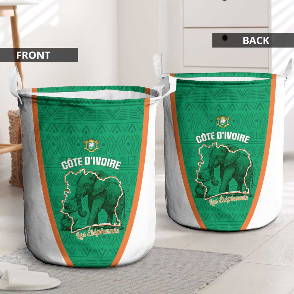 Ivory Coast Football Laundry Basket 2026 Cote d'Ivoire Les Elephants Green Version - African Pride