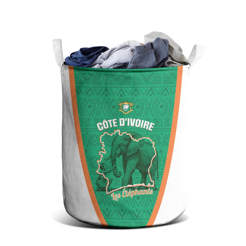 Ivory Coast Football Laundry Basket 2026 Cote d'Ivoire Les Elephants Green Version - African Pride