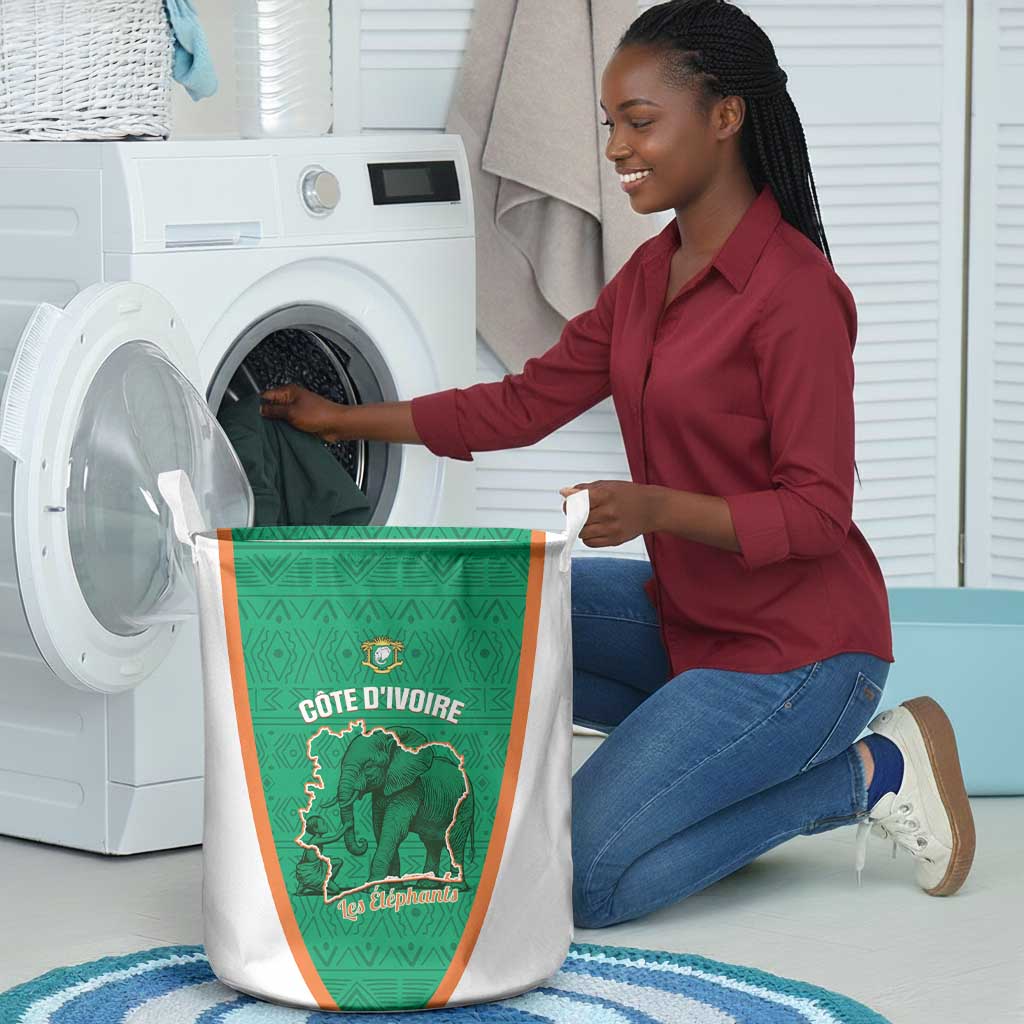 Ivory Coast Football Laundry Basket 2026 Cote d'Ivoire Les Elephants Green Version - African Pride