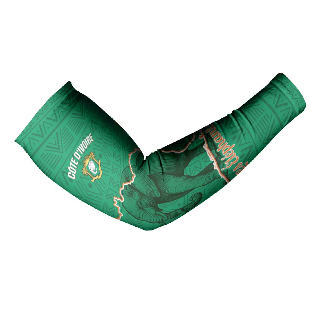 Custom Ivory Coast Football Arm Sleeves 2026 Cote d'Ivoire Les Elephants Green Version - African Pride