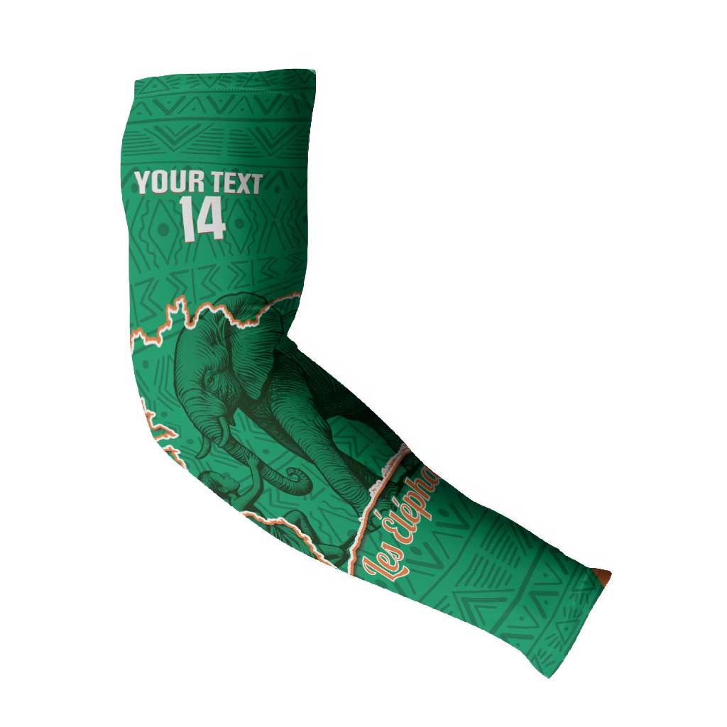 Custom Ivory Coast Football Arm Sleeves 2026 Cote d'Ivoire Les Elephants Green Version - African Pride