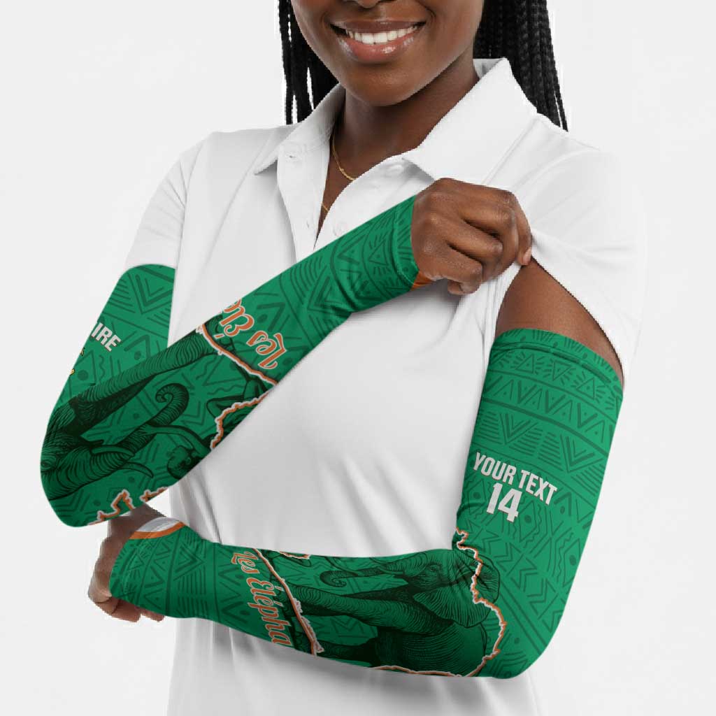 Custom Ivory Coast Football Arm Sleeves 2026 Cote d'Ivoire Les Elephants Green Version - African Pride