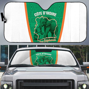 Ivory Coast Football Auto Sun Shade 2026 Cote d'Ivoire Les Elephants Green Version - African Pride