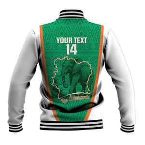 Custom Ivory Coast Football Baseball Jacket 2026 Cote d'Ivoire Les Elephants Green Version - African Pride