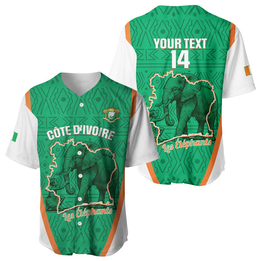 Custom Ivory Coast Football Baseball Jersey 2026 Cote d'Ivoire Les Elephants Green Version LT14