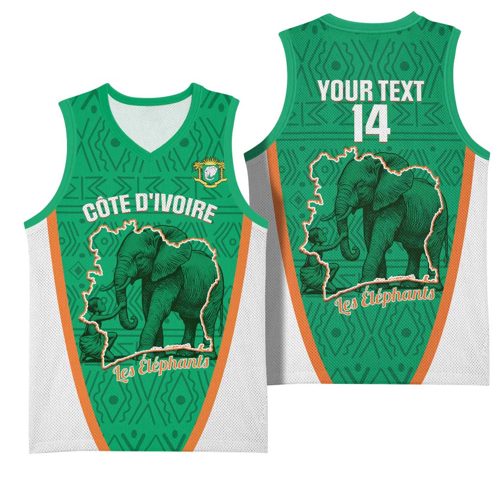 Custom Ivory Coast Football Basketball Jersey 2026 Cote d'Ivoire Les Elephants Green Version - African Pride
