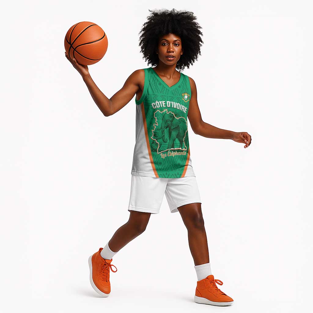 Custom Ivory Coast Football Basketball Jersey 2026 Cote d'Ivoire Les Elephants Green Version - African Pride