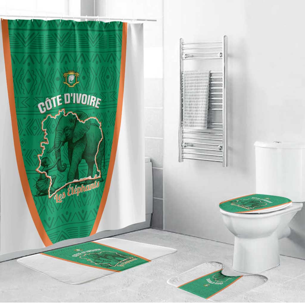 Ivory Coast Football Bathroom Set 2026 Cote d'Ivoire Les Elephants Green Version - African Pride