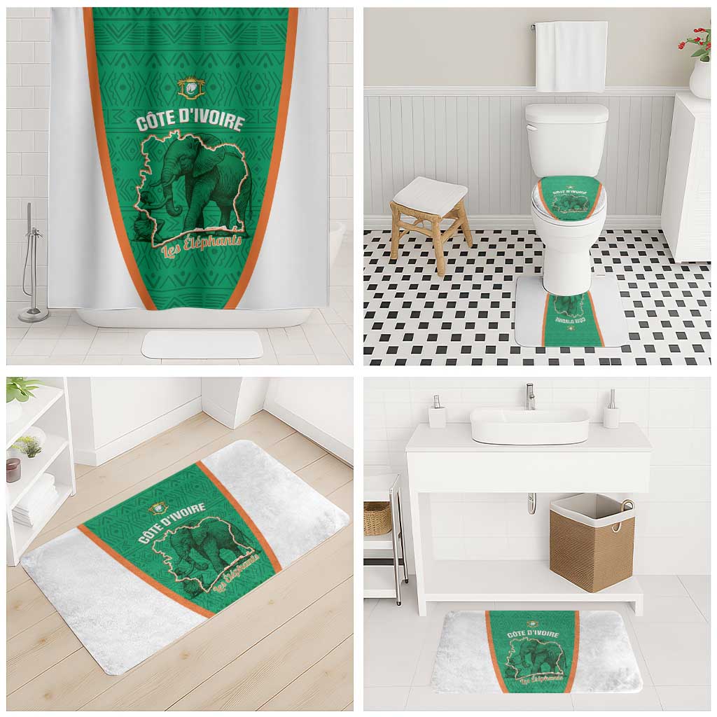 Ivory Coast Football Bathroom Set 2026 Cote d'Ivoire Les Elephants Green Version - African Pride
