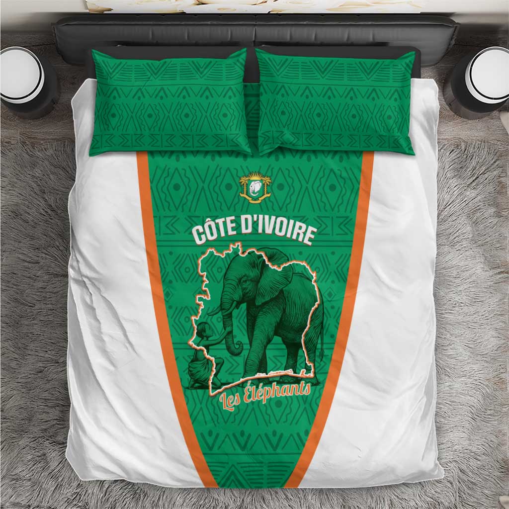 Ivory Coast Football Bedding Set 2026 Cote d'Ivoire Les Elephants Green Version - African Pride