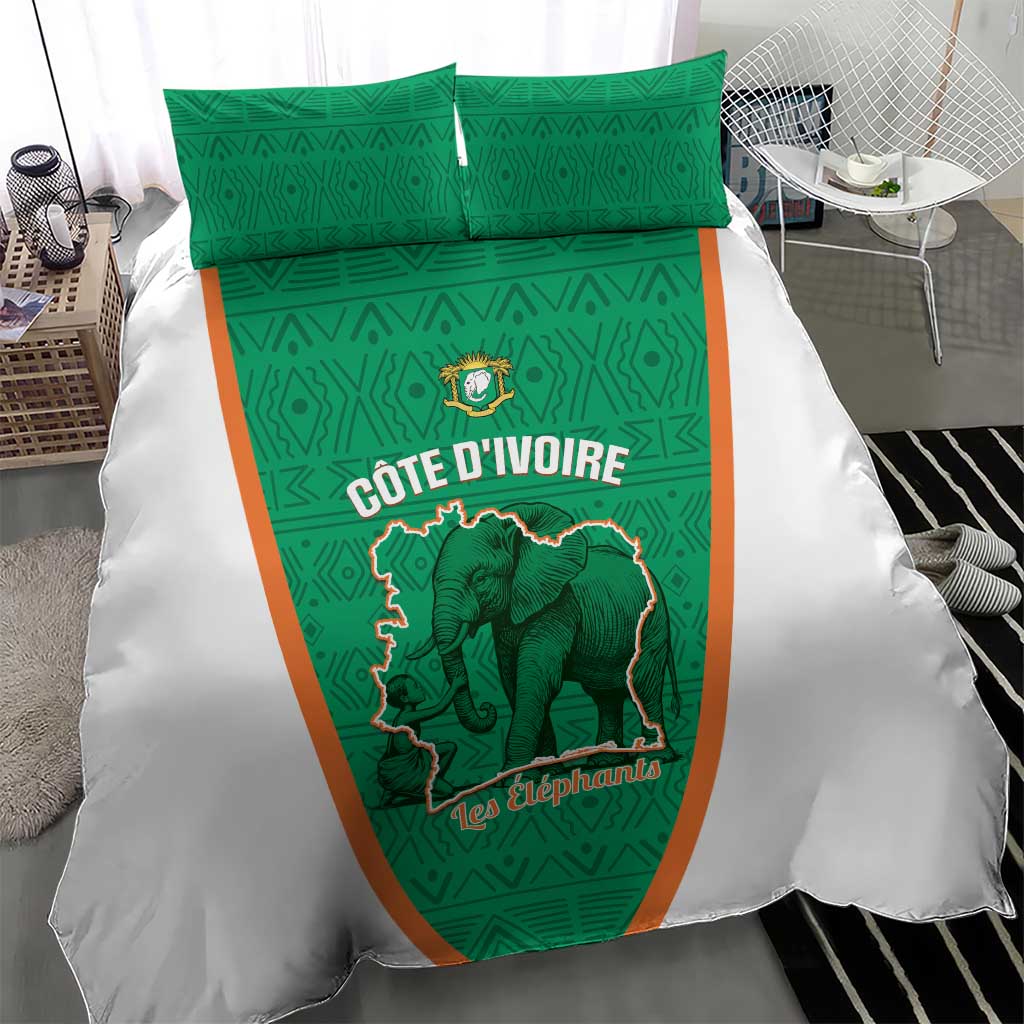 Ivory Coast Football Bedding Set 2026 Cote d'Ivoire Les Elephants Green Version - African Pride
