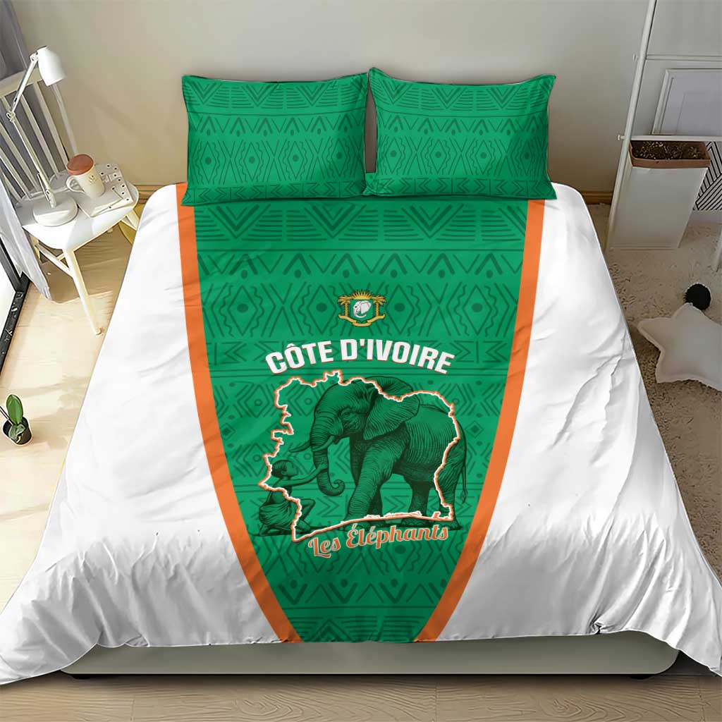 Ivory Coast Football Bedding Set 2026 Cote d'Ivoire Les Elephants Green Version - African Pride