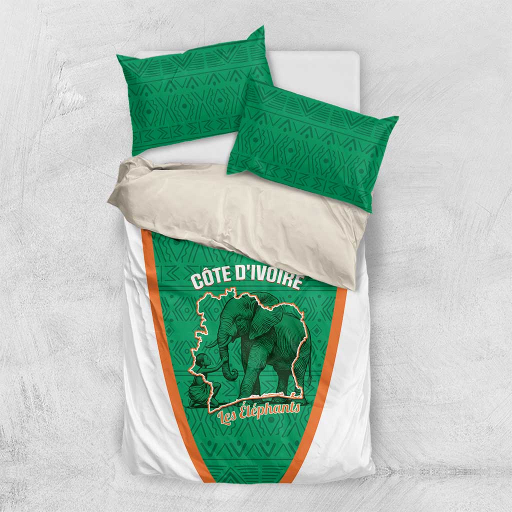 Ivory Coast Football Bedding Set 2026 Cote d'Ivoire Les Elephants Green Version - African Pride