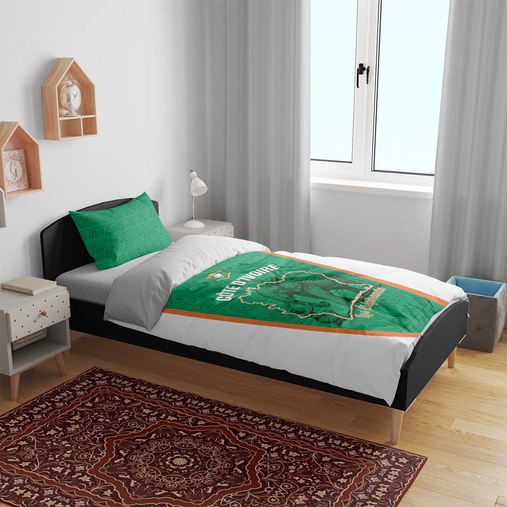 Ivory Coast Football Bedding Set 2026 Cote d'Ivoire Les Elephants Green Version - African Pride