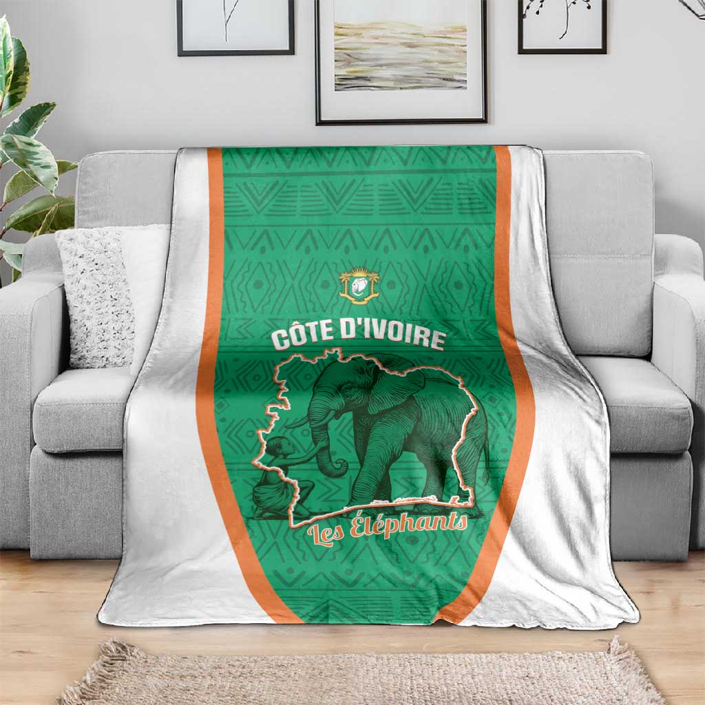 Ivory Coast Football Blanket 2026 Cote d'Ivoire Les Elephants Green Version - African Pride