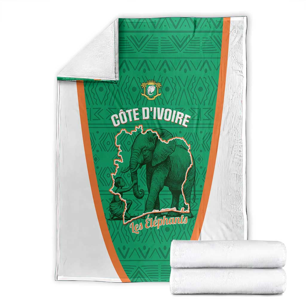 Ivory Coast Football Blanket 2026 Cote d'Ivoire Les Elephants Green Version - African Pride