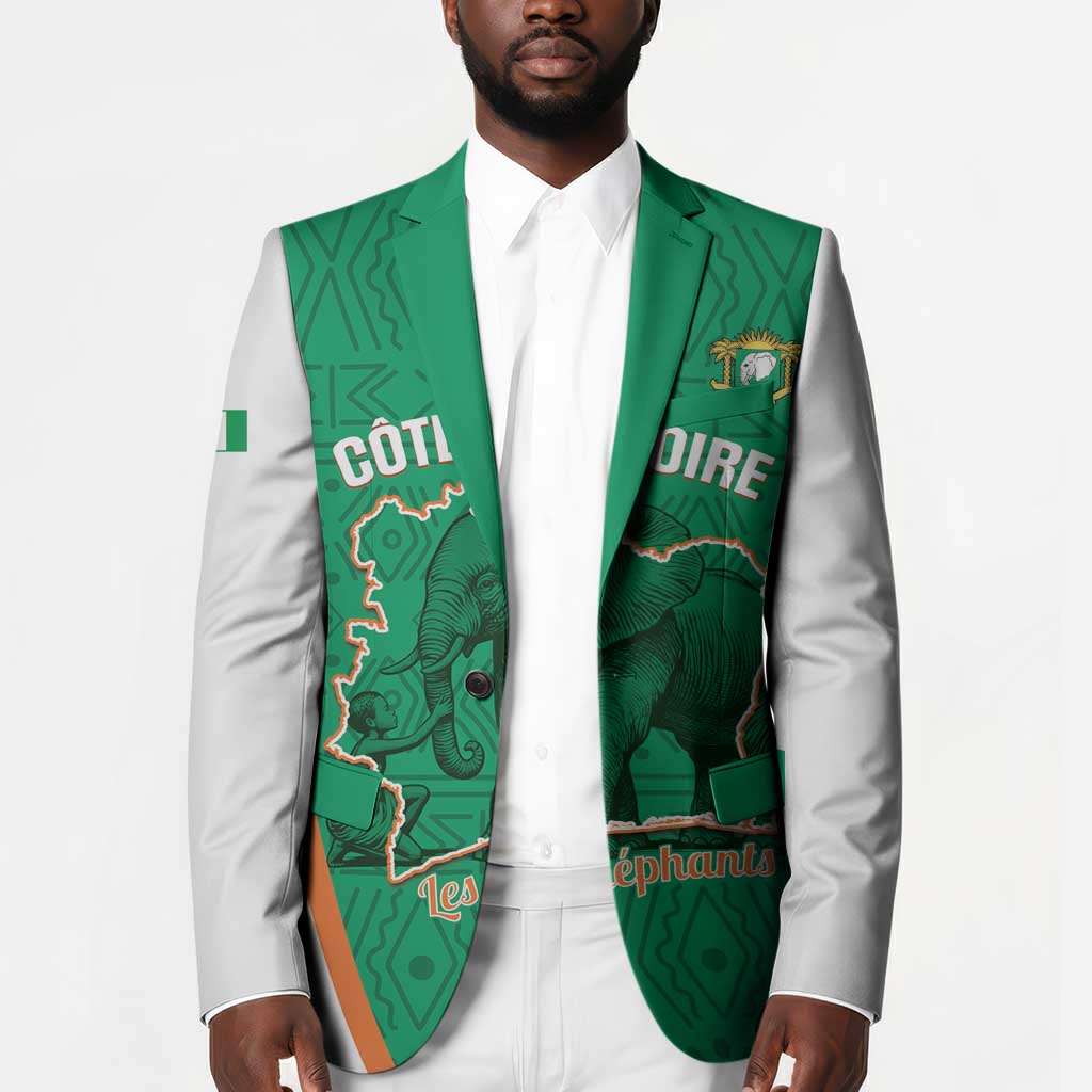 Custom Ivory Coast Football Blazer 2026 Cote d'Ivoire Les Elephants Green Version - African Pride