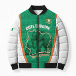 Custom Ivory Coast Football Bomber Puffer Jacket 2026 Cote d'Ivoire Les Elephants Green Version - African Pride