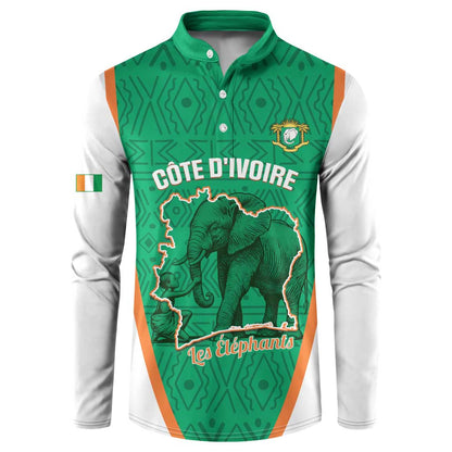 Custom Ivory Coast Football Button Sweatshirt 2026 Cote d'Ivoire Les Elephants Green Version