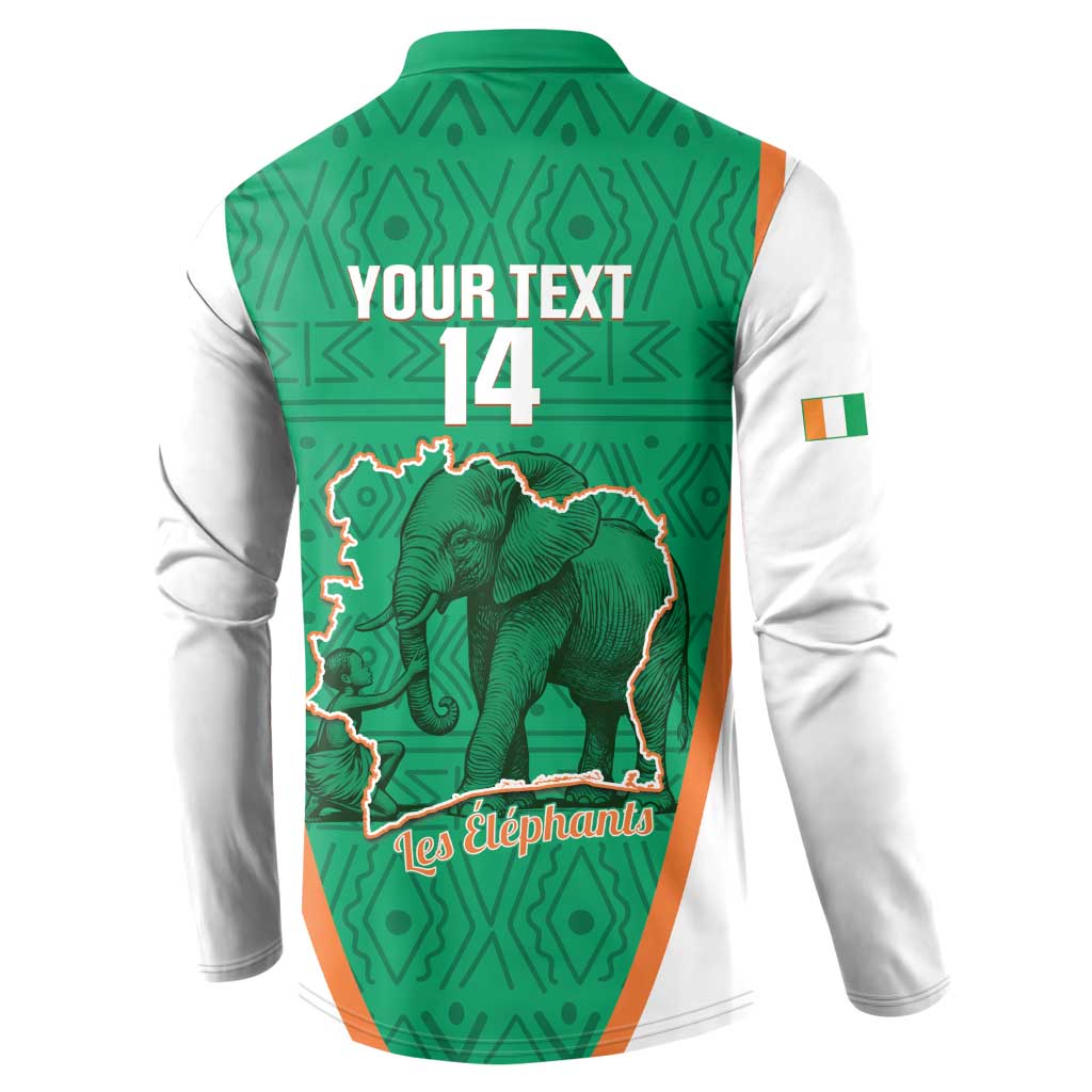 Custom Ivory Coast Football Button Sweatshirt 2026 Cote d'Ivoire Les Elephants Green Version