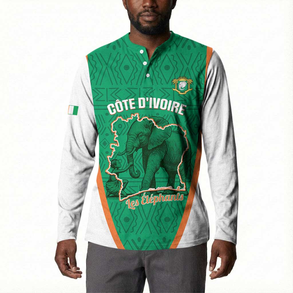 Custom Ivory Coast Football Button Sweatshirt 2026 Cote d'Ivoire Les Elephants Green Version
