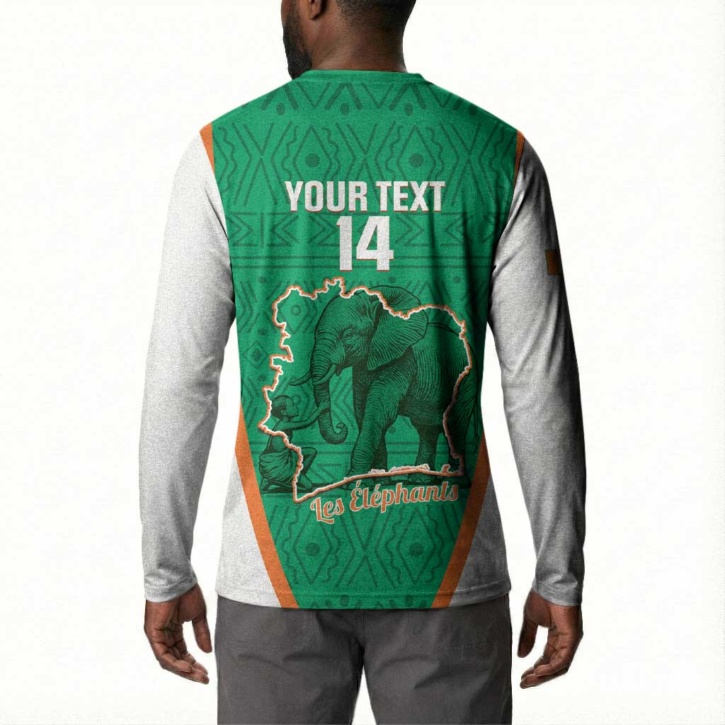 Custom Ivory Coast Football Button Sweatshirt 2026 Cote d'Ivoire Les Elephants Green Version