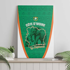 Ivory Coast Football Canvas Wall Art 2026 Cote d'Ivoire Les Elephants Green Version - African Pride