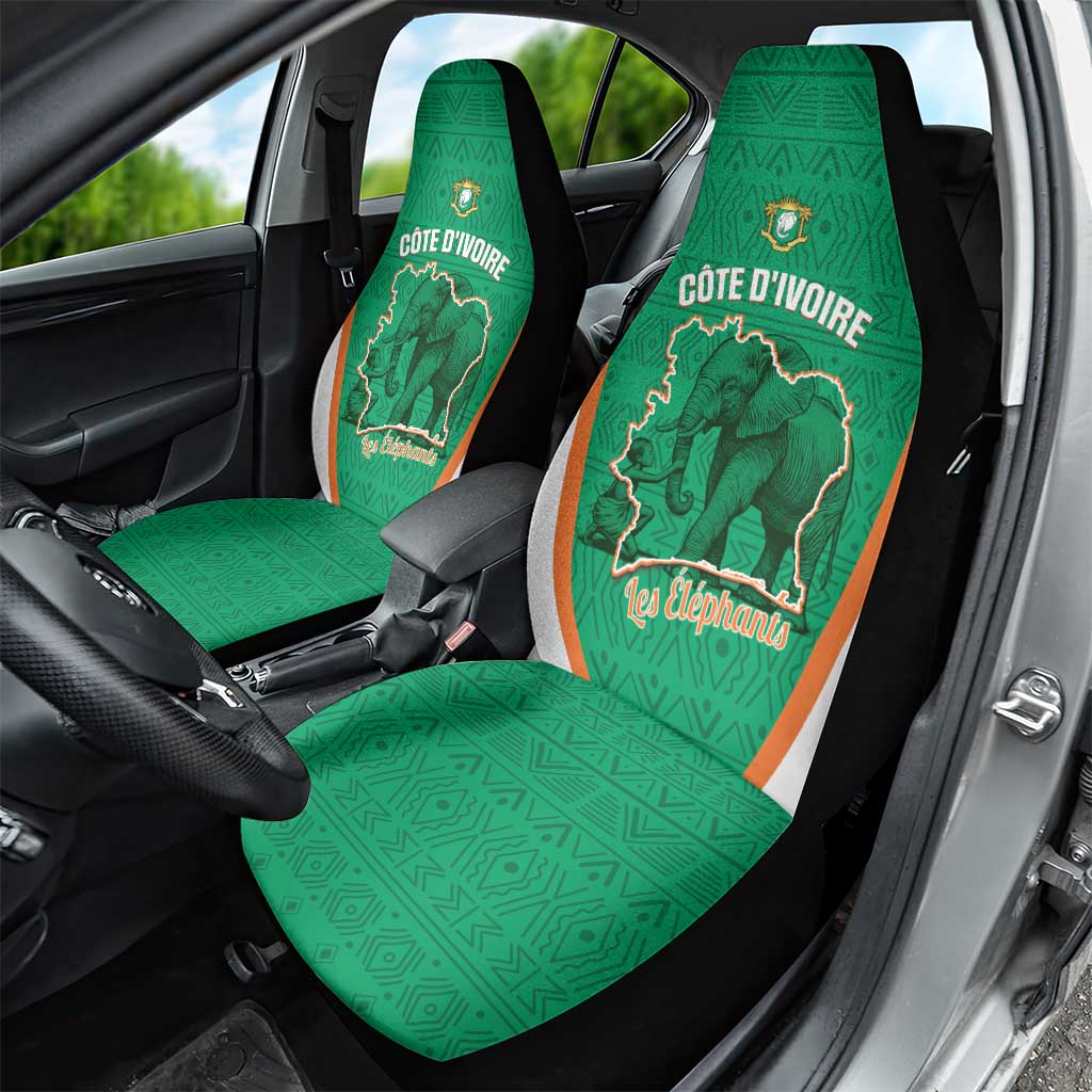 Ivory Coast Football Car Seat Cover 2026 Cote d'Ivoire Les Elephants Green Version - African Pride
