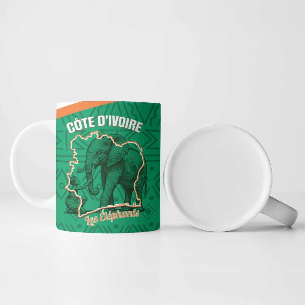 Custom Ivory Coast Football Ceramic Mug 2026 Cote d'Ivoire Les Elephants Green Version - African Pride