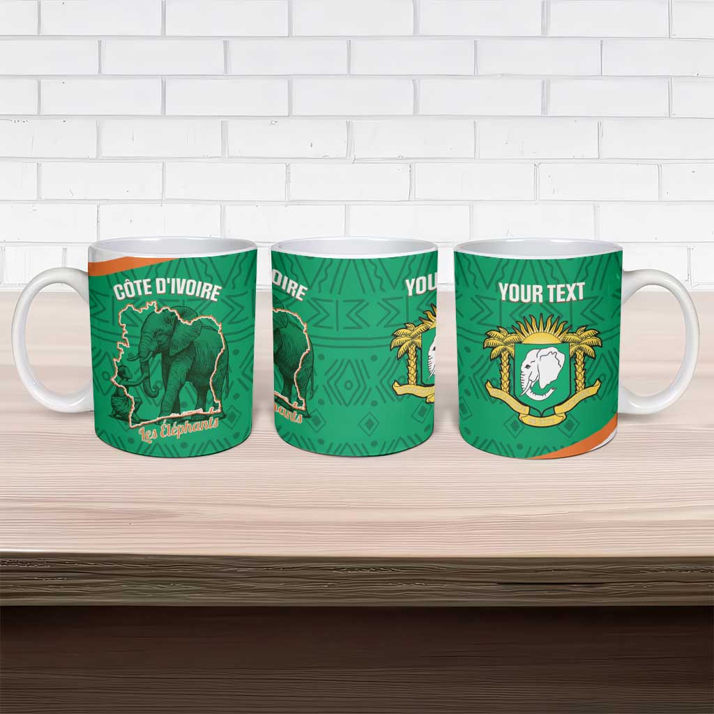 Custom Ivory Coast Football Ceramic Mug 2026 Cote d'Ivoire Les Elephants Green Version - African Pride