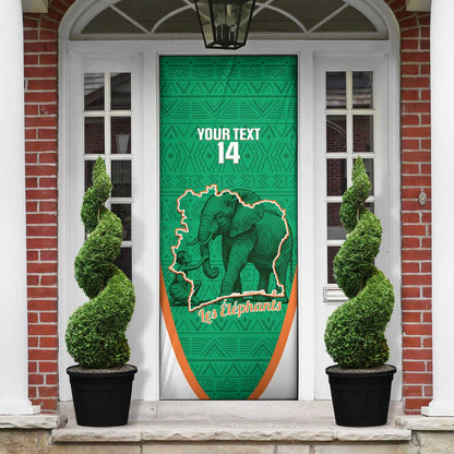 Custom Ivory Coast Football Door Cover 2026 Cote d'Ivoire Les Elephants Green Version - African Pride