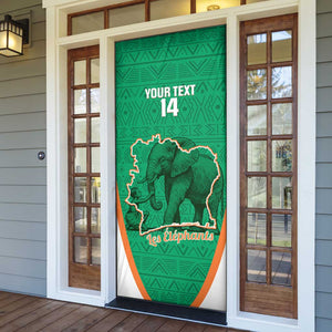 Custom Ivory Coast Football Door Cover 2026 Cote d'Ivoire Les Elephants Green Version - African Pride
