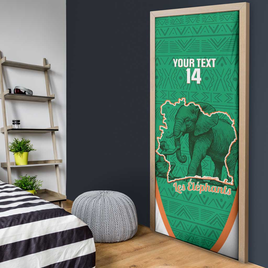 Custom Ivory Coast Football Door Cover 2026 Cote d'Ivoire Les Elephants Green Version - African Pride