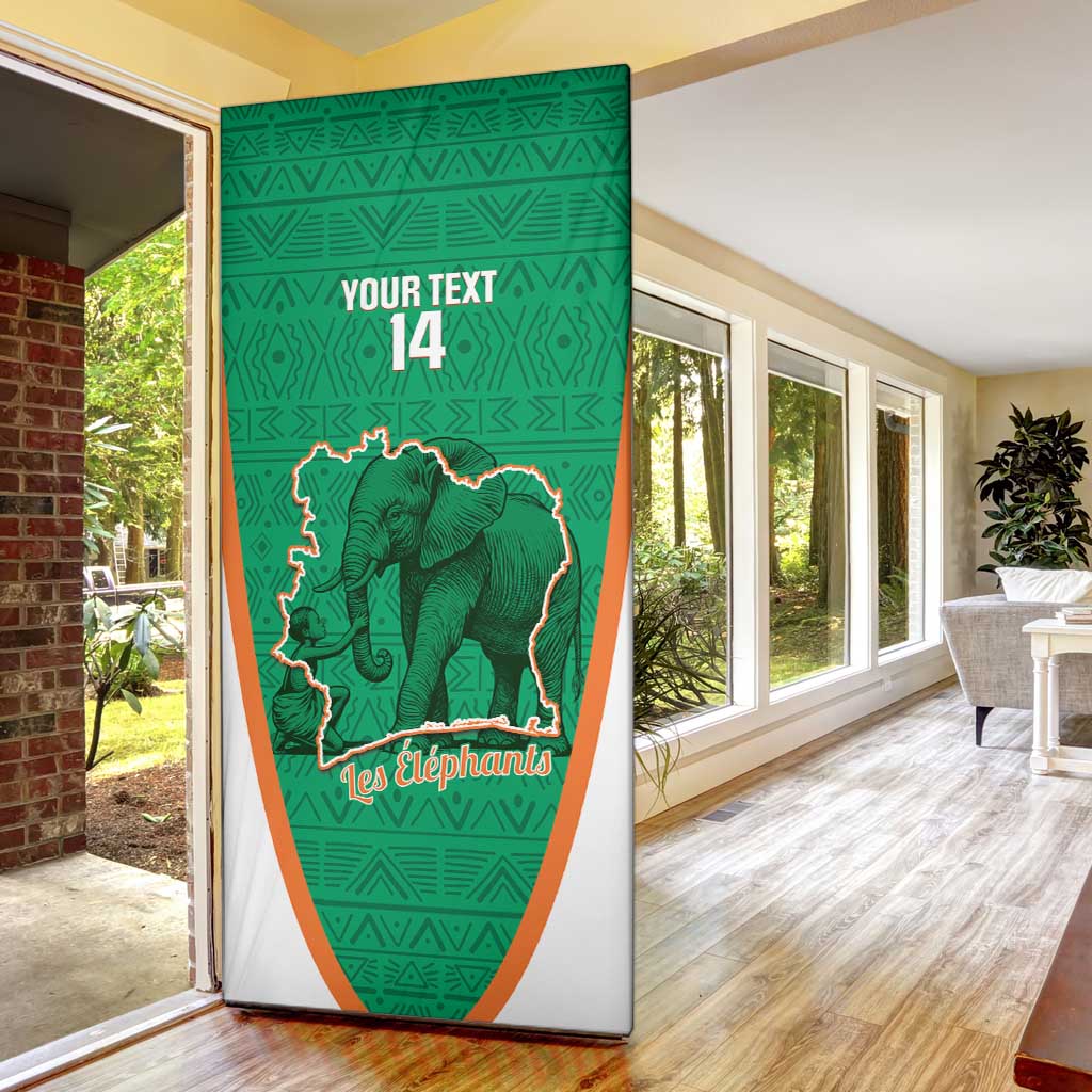 Custom Ivory Coast Football Door Cover 2026 Cote d'Ivoire Les Elephants Green Version - African Pride