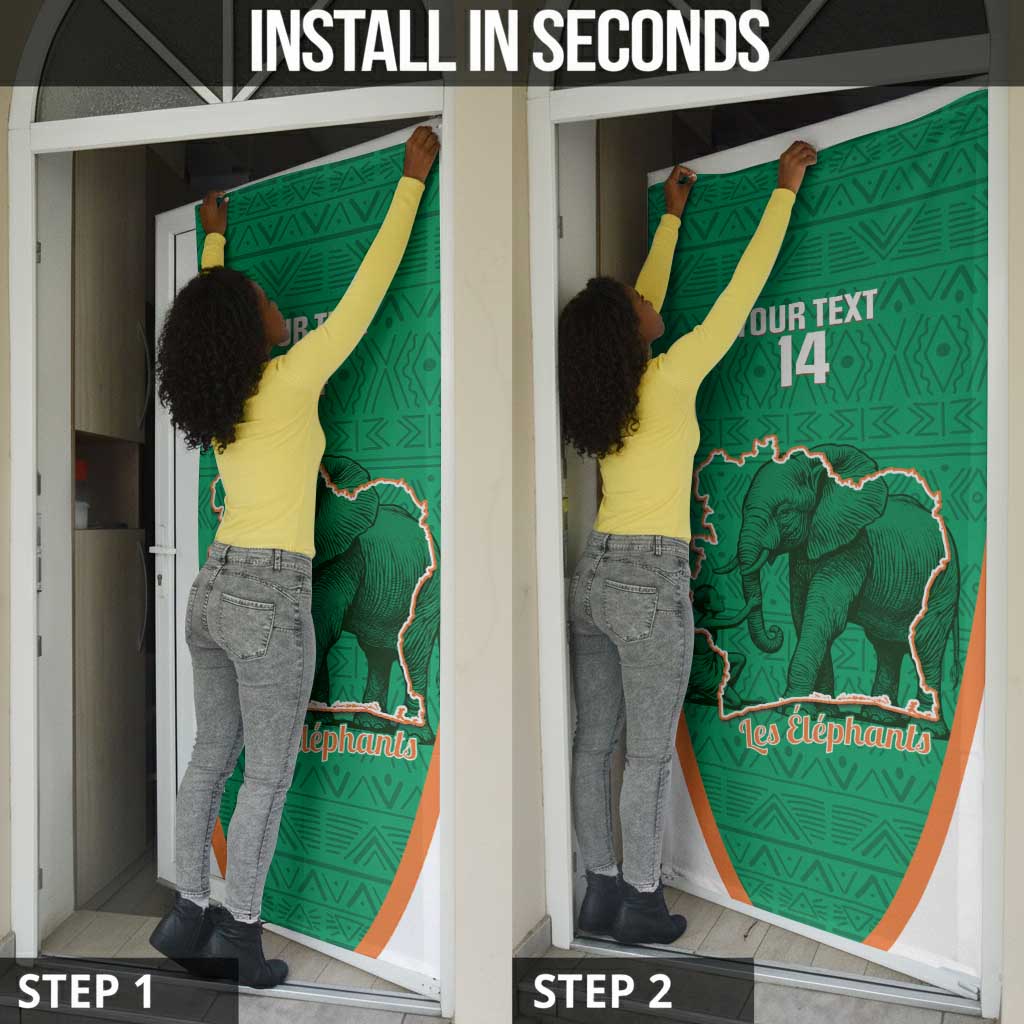 Custom Ivory Coast Football Door Cover 2026 Cote d'Ivoire Les Elephants Green Version - African Pride