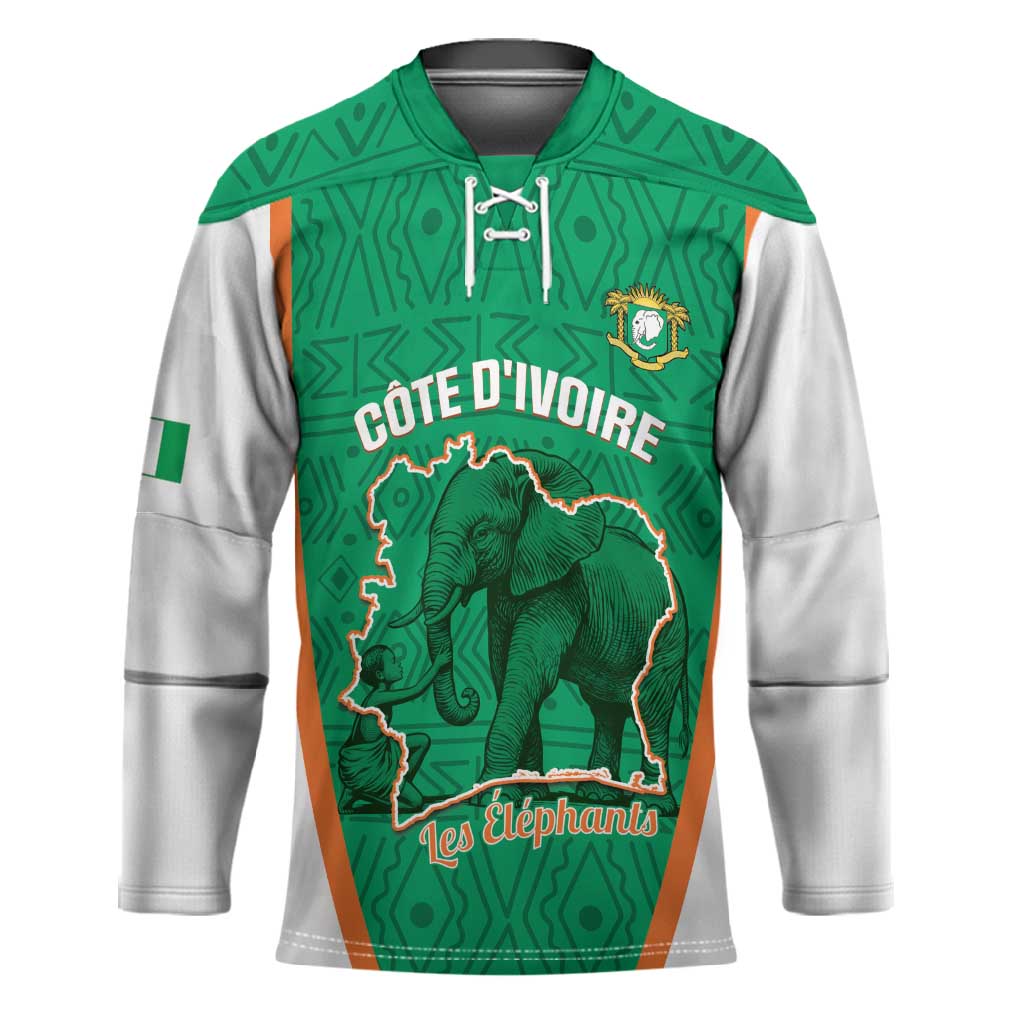 Custom Ivory Coast Football Hockey Jersey 2026 Cote d'Ivoire Les Elephants Green Version - African Pride