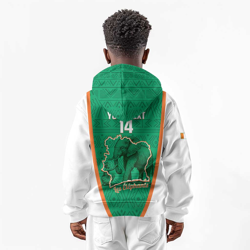 Custom Ivory Coast Football Kid Hoodie 2026 Cote d'Ivoire Les Elephants Green Version - African Pride