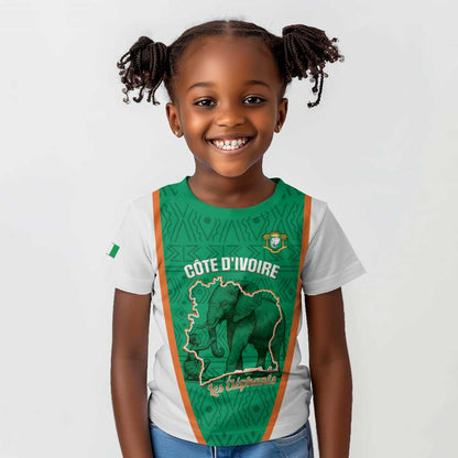 Custom Ivory Coast Football Kid T shirt 2026 Cote d'Ivoire Les Elephants Green Version LT14