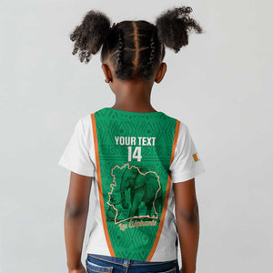 Custom Ivory Coast Football Kid T shirt 2026 Cote d'Ivoire Les Elephants Green Version LT14