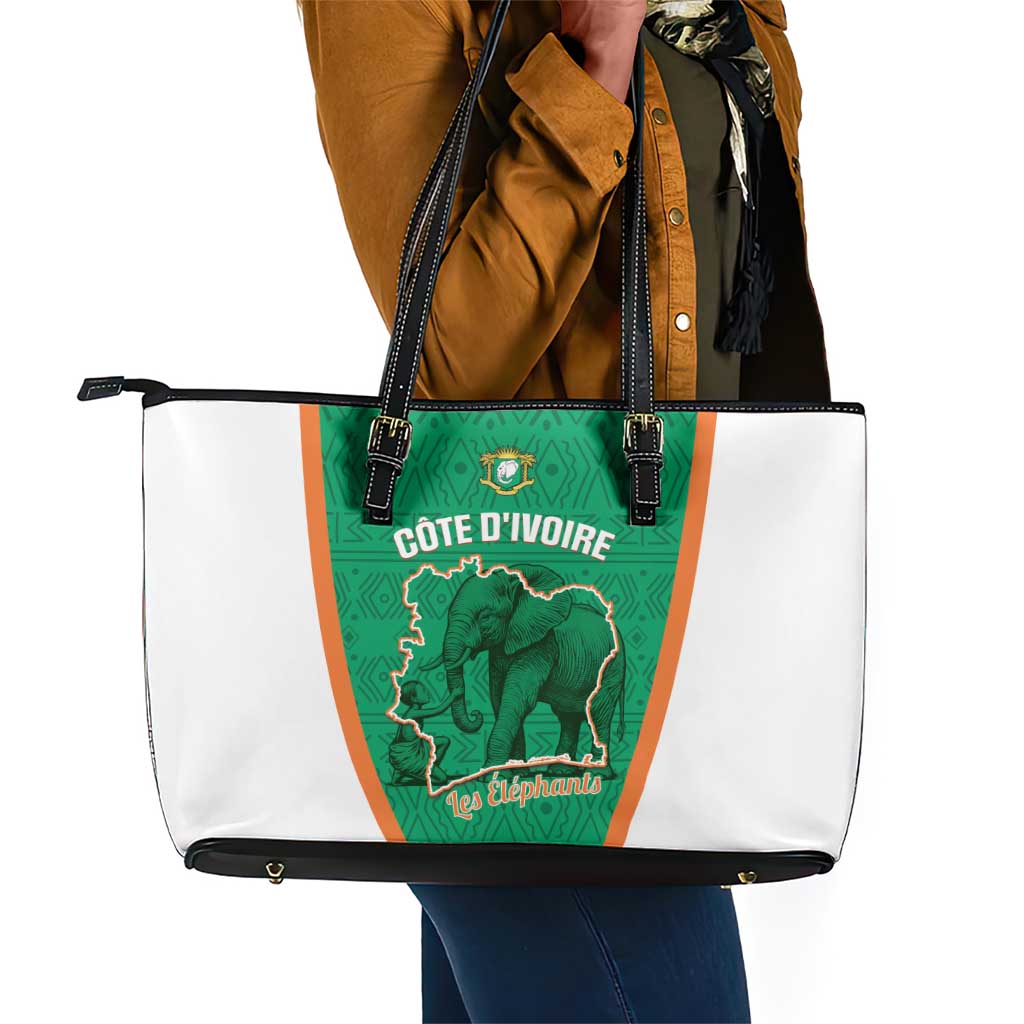 Ivory Coast Football Leather Tote Bag 2026 Cote d'Ivoire Les Elephants Green Version - African Pride