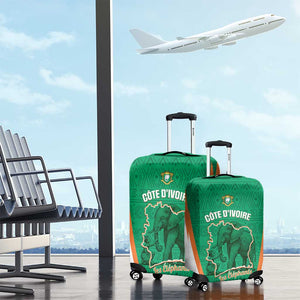 Ivory Coast Football Luggage Cover 2026 Cote d'Ivoire Les Elephants Green Version - African Pride
