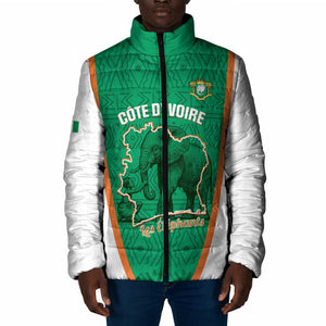 Custom Ivory Coast Football Padded Jacket 2026 Cote d'Ivoire Les Elephants Green Version - African Pride